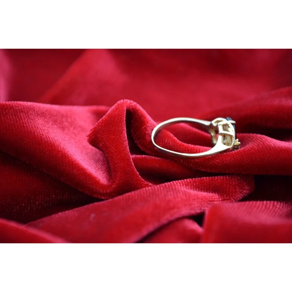 18Kt‎ GE Gold Electroplated Statement Cocktail Ring Size 7 Vintage Costume